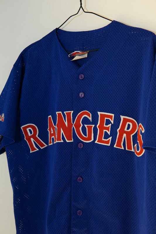 Camicia Texas RangersVintage Majestic Taglia L anni '90
